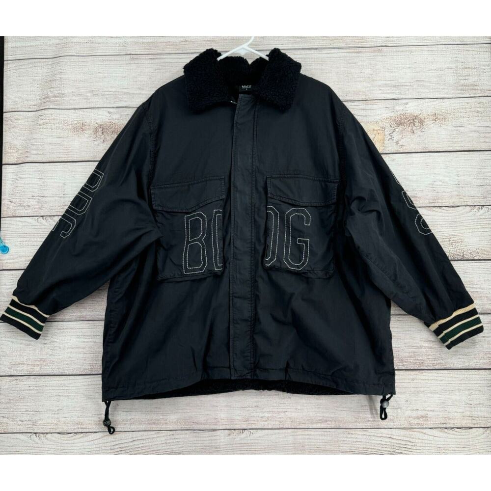 BDG Urban Outfitters Sherpa Lined Bomber Jacket Men's Size‎ Large Black